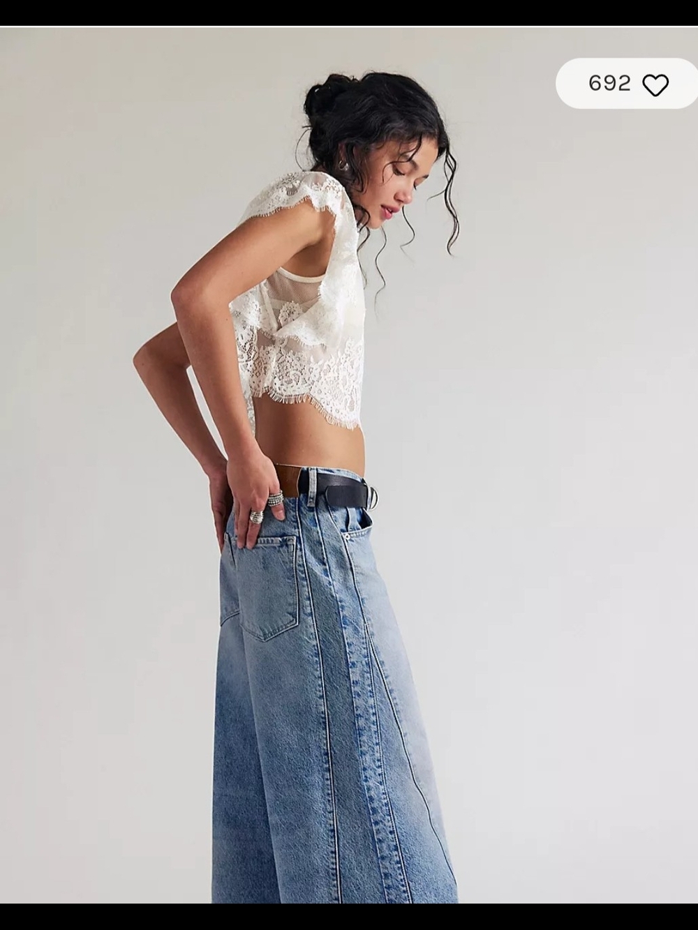 We The Free Faded Light Blue High-Rise Wide Leg Jeans